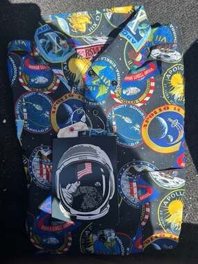 RSVLTS NASA Apollo Mission Patches Kunuflex Button Down Shirt